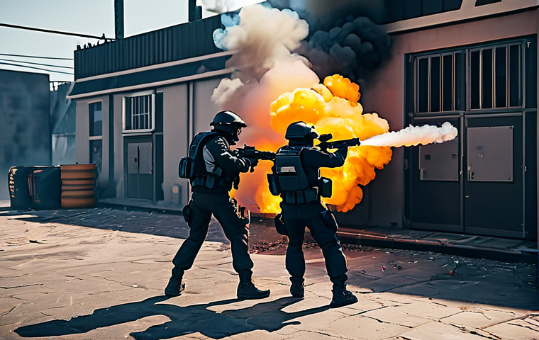 발로란트 유저 중심의 콘텐츠 제작 - Smoke Screen Entry**
"A Valorant team executing a coordinated entry onto a bomb site using smoke gr...
